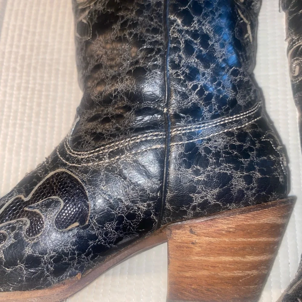 Corral Vintage Leather Lizard Inlay Western Boot, Size 6.5M - Picture 5 of 14